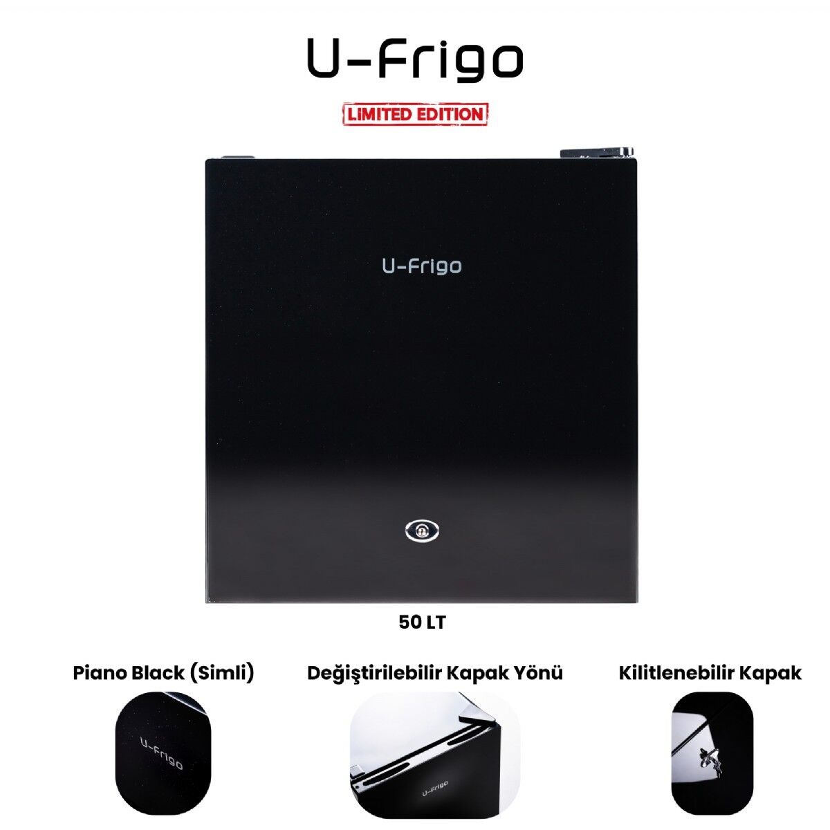 U-Frigo 50 LT Limited Edition 12/24V Kompresörlü Buzdolabı SİYAH