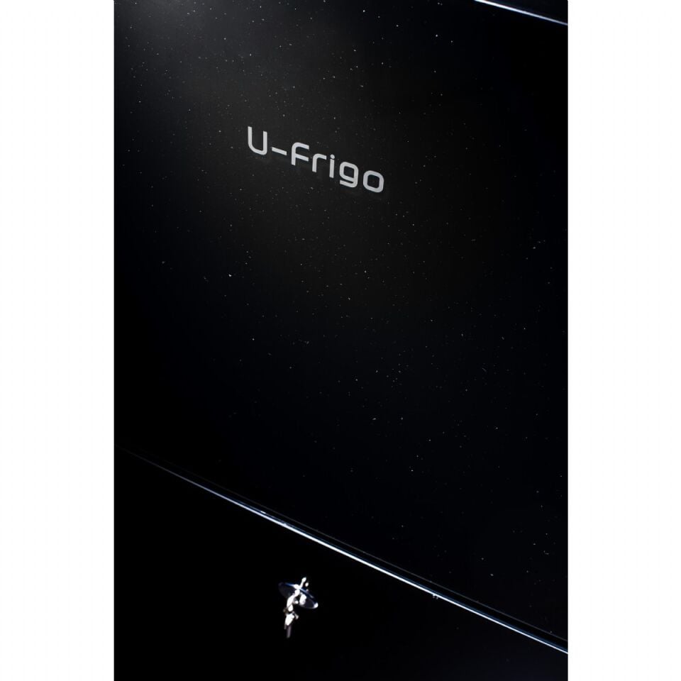 U-Frigo 136 LT Limited Edition 12/24V Kompresörlü Buzdolabı Temperli Cam Kapak SİYAH
