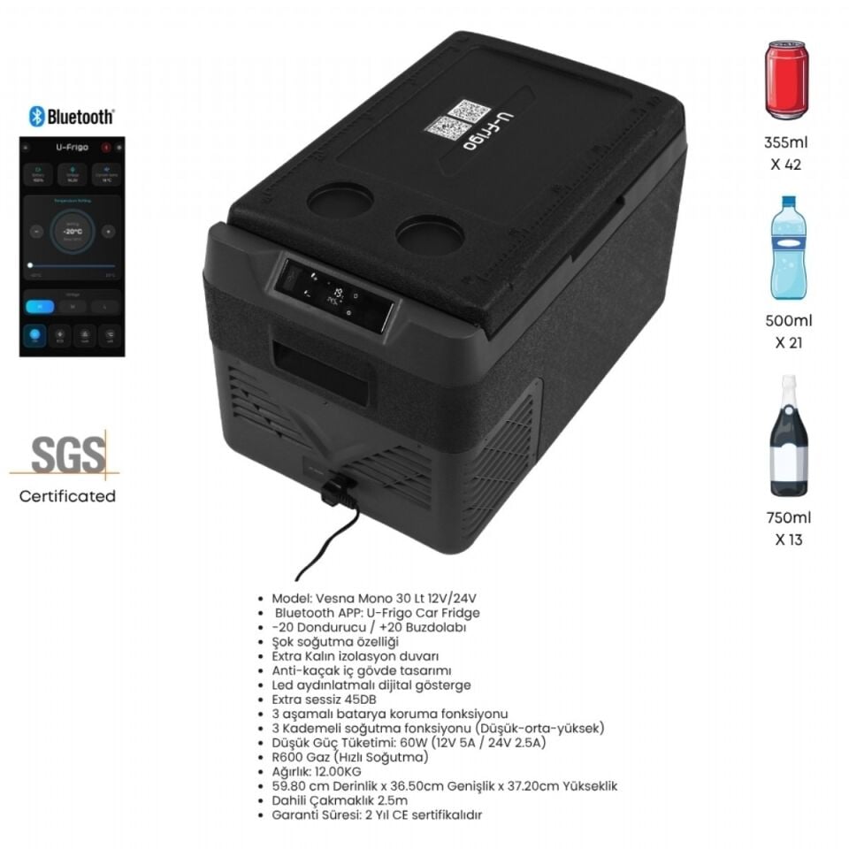 U-FRİGO OTO BUZDOLABI VESNA MONO 30LT 12V/24V