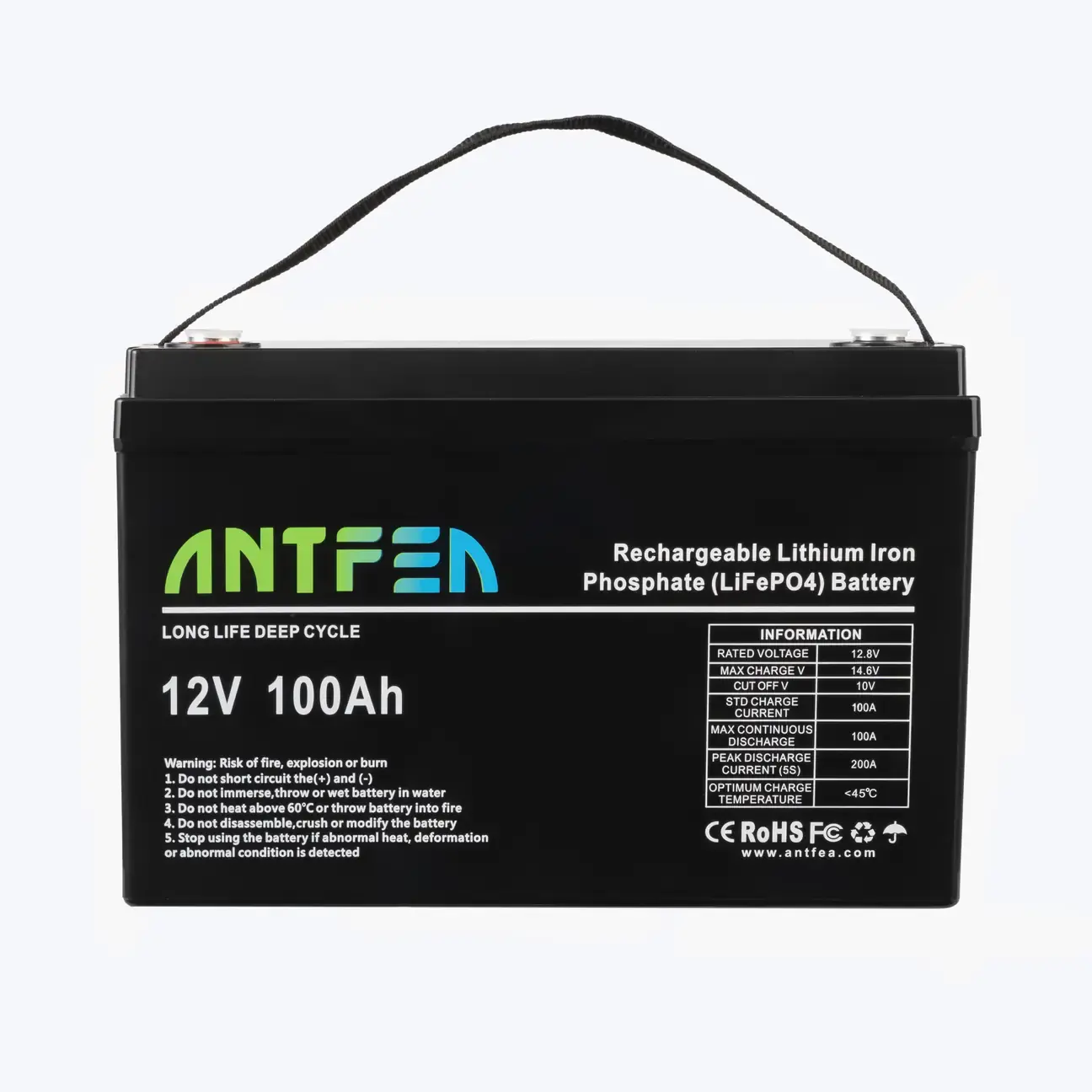 ANTFEA 12.8V 100Ah ABS Lityum Akü LiFePo4