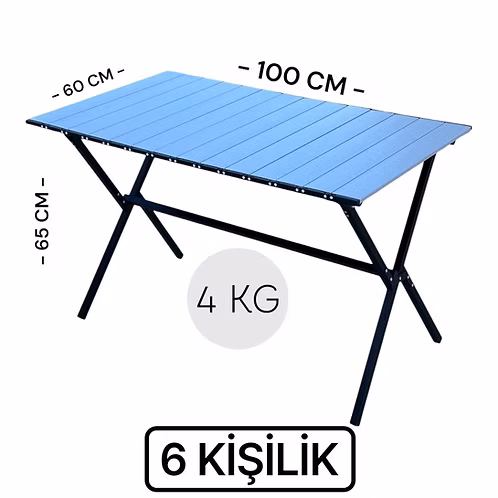 MİA M 6 KİŞİLİK KATLANIR ALÜMİNYUM MASA